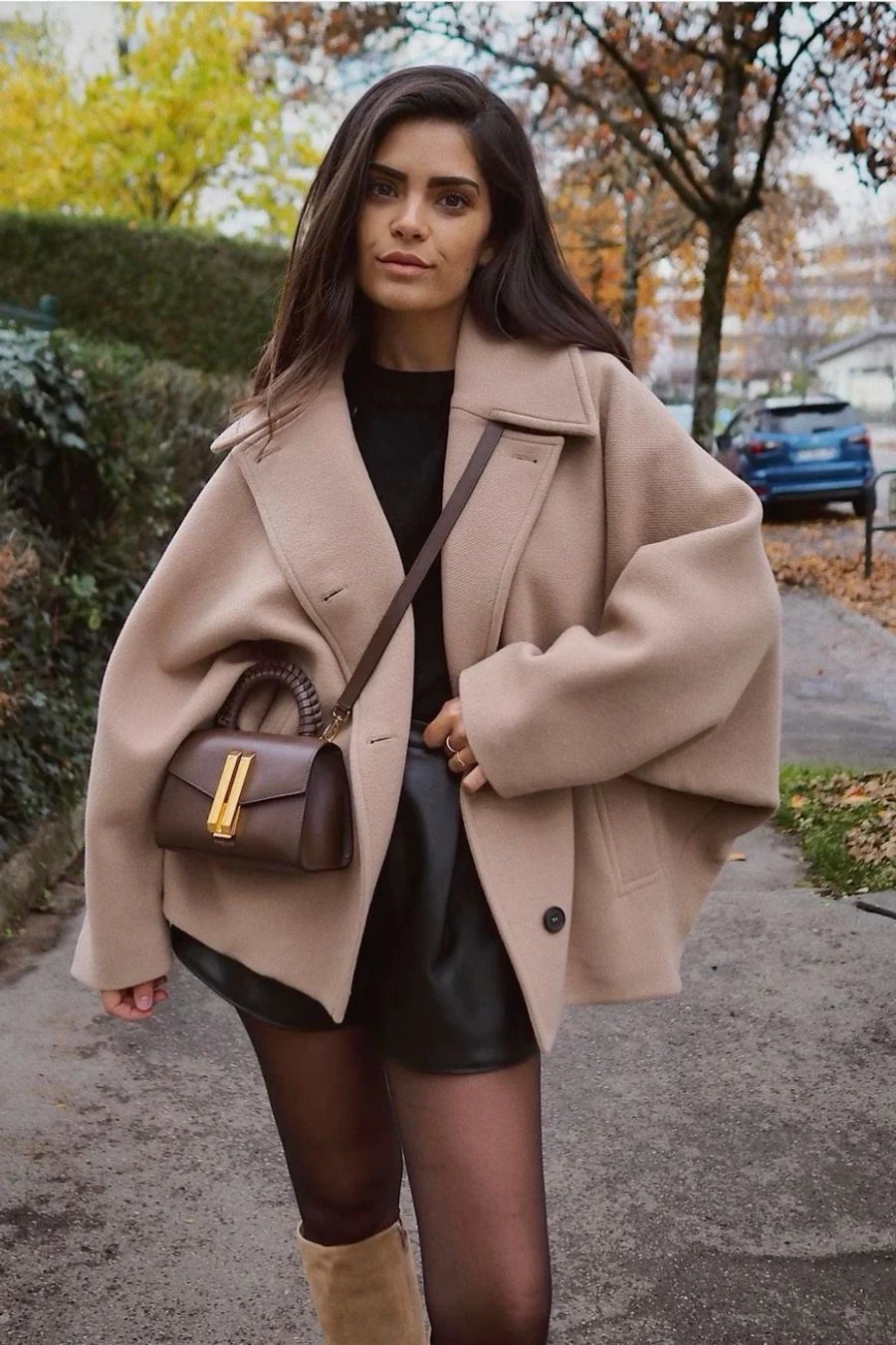 Scarlett/ Stylowy Oversize'owy Płaszcz Wełniany