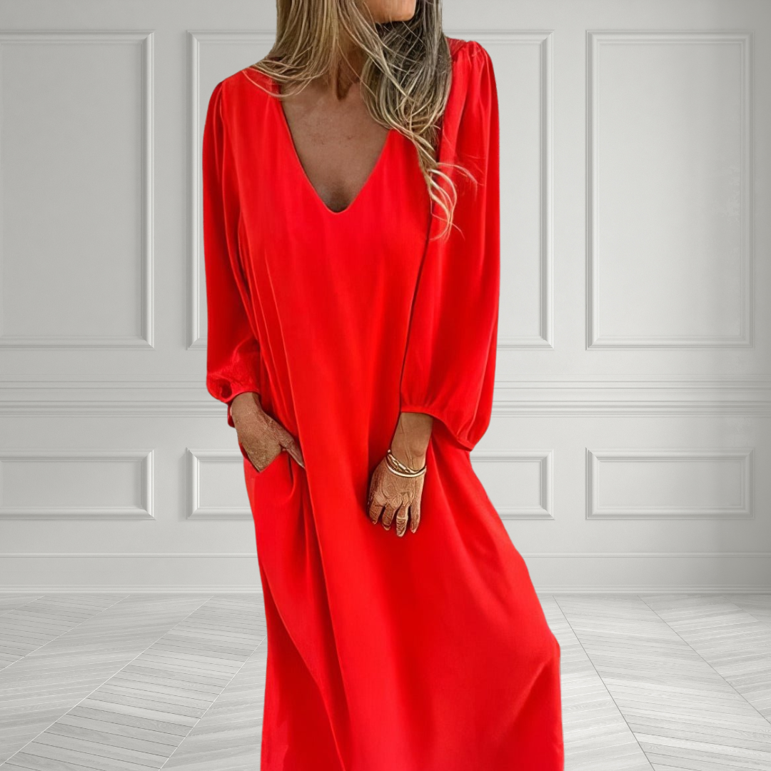Valentine Paris™ | Długa Sukienka Boho z Kieszeniami