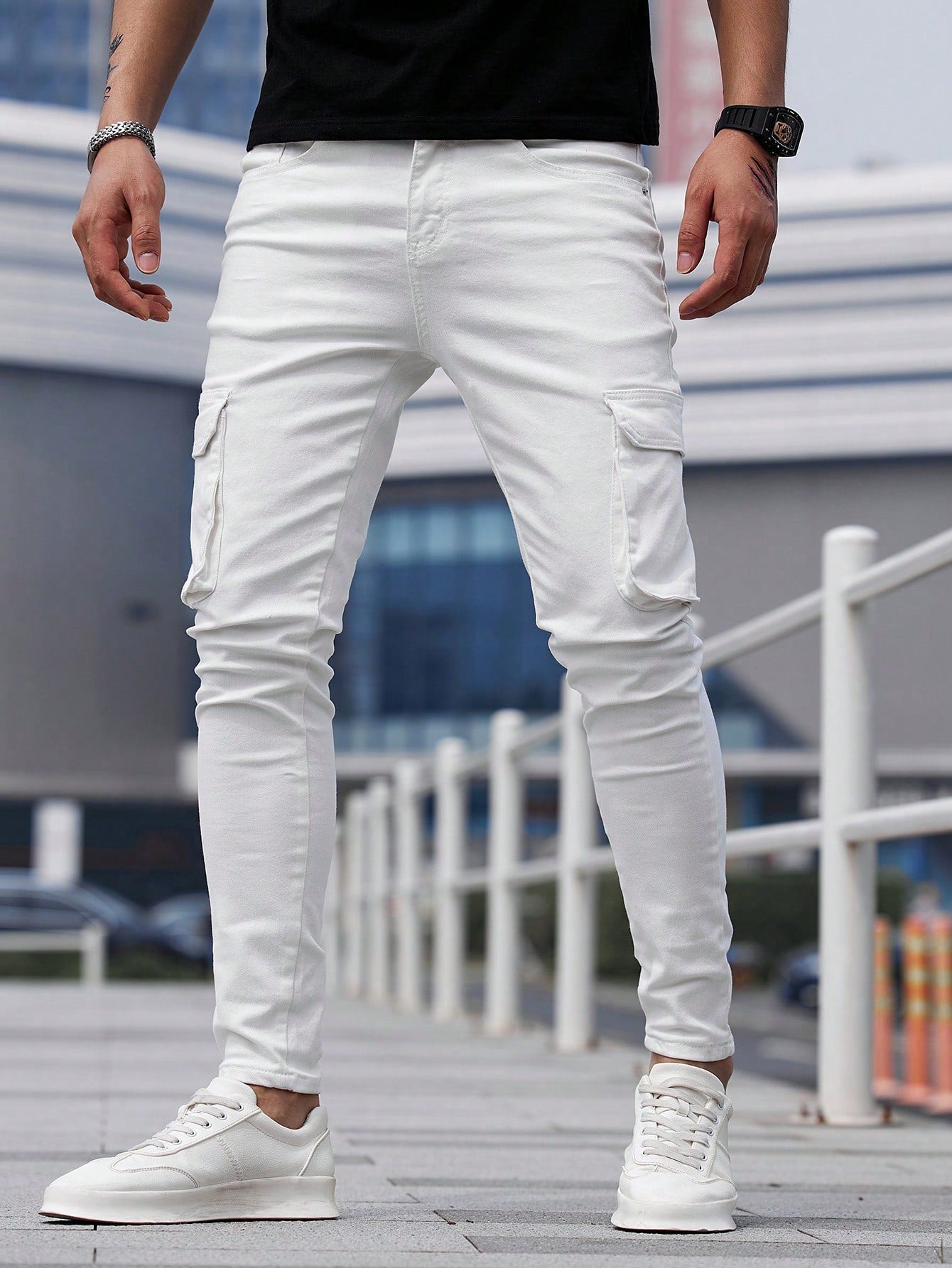 Manfinity LEGND Jeansy Skinny z Bawełny