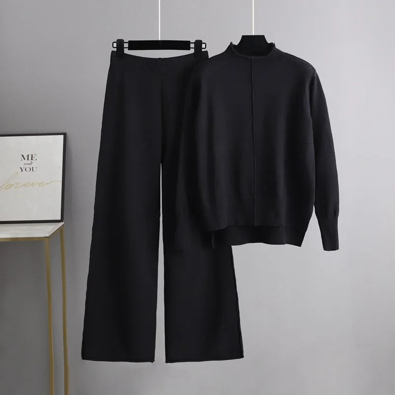 Valentina/ Sweter i spodnie dziane, grube i ciepłe, w oversize