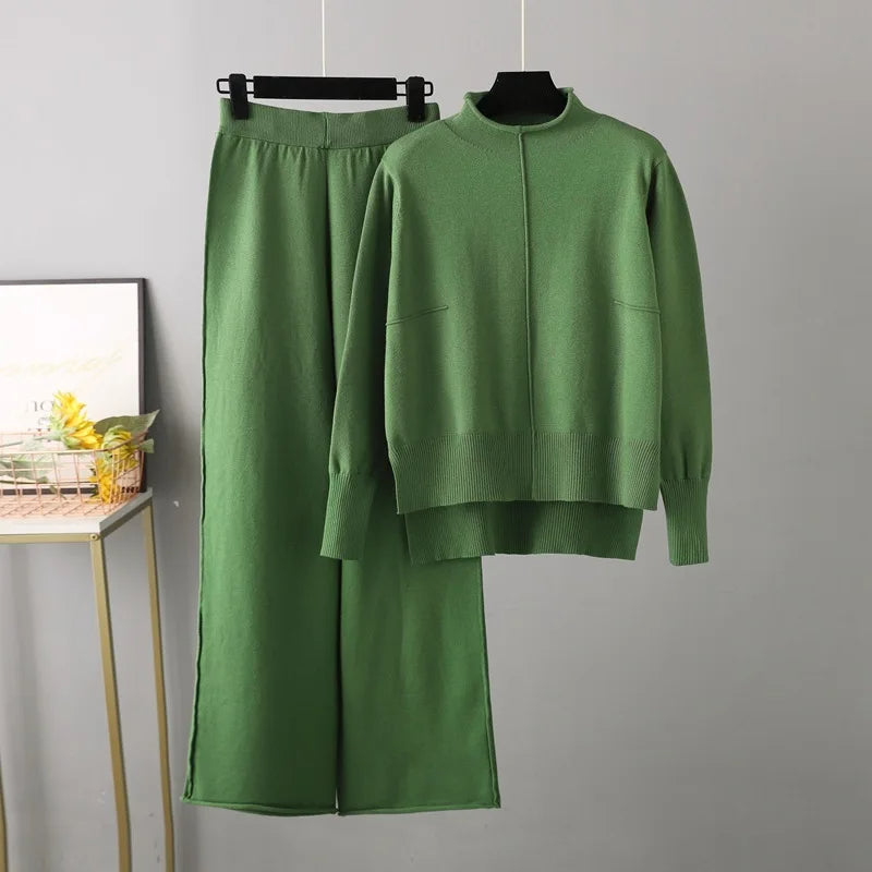 Valentina/ Sweter i spodnie dziane, grube i ciepłe, w oversize