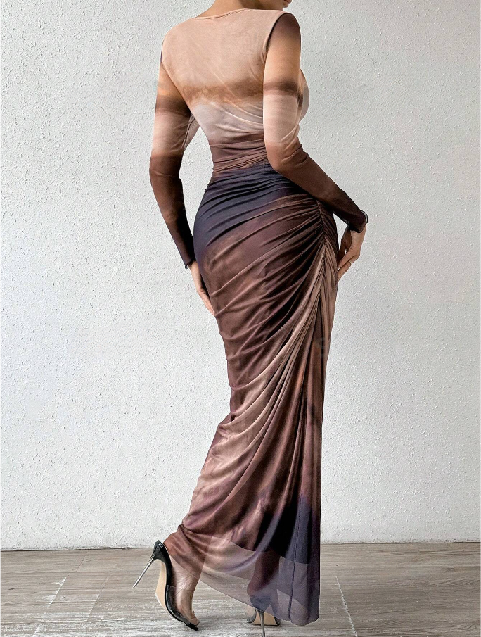 Valentine Paris™ | Elegancka Sukienka Ombre Bodycon Plisowana