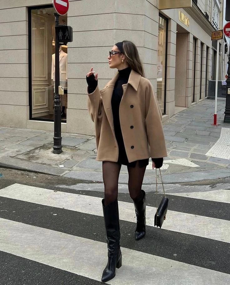 Scarlett/ Stylowy Oversize'owy Płaszcz Wełniany