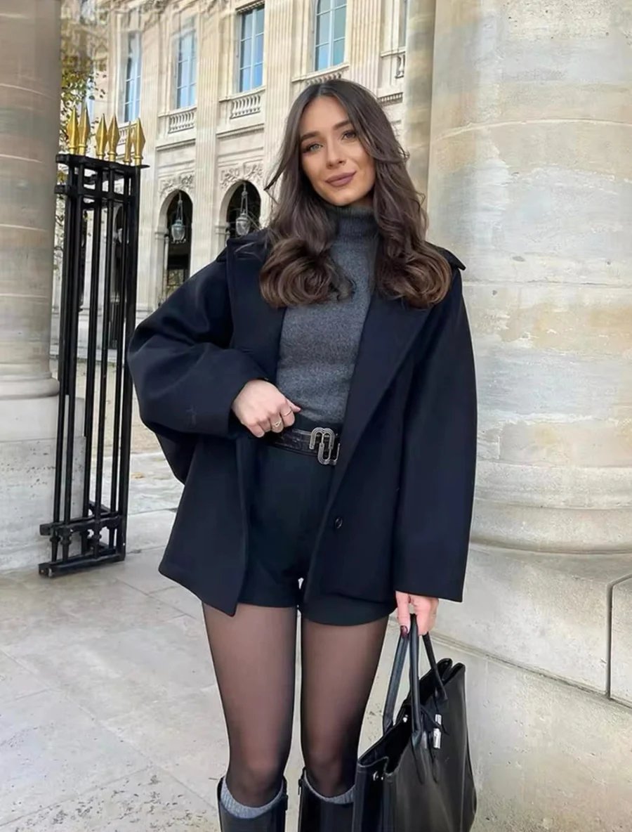 Scarlett/ Stylowy Oversize'owy Płaszcz Wełniany