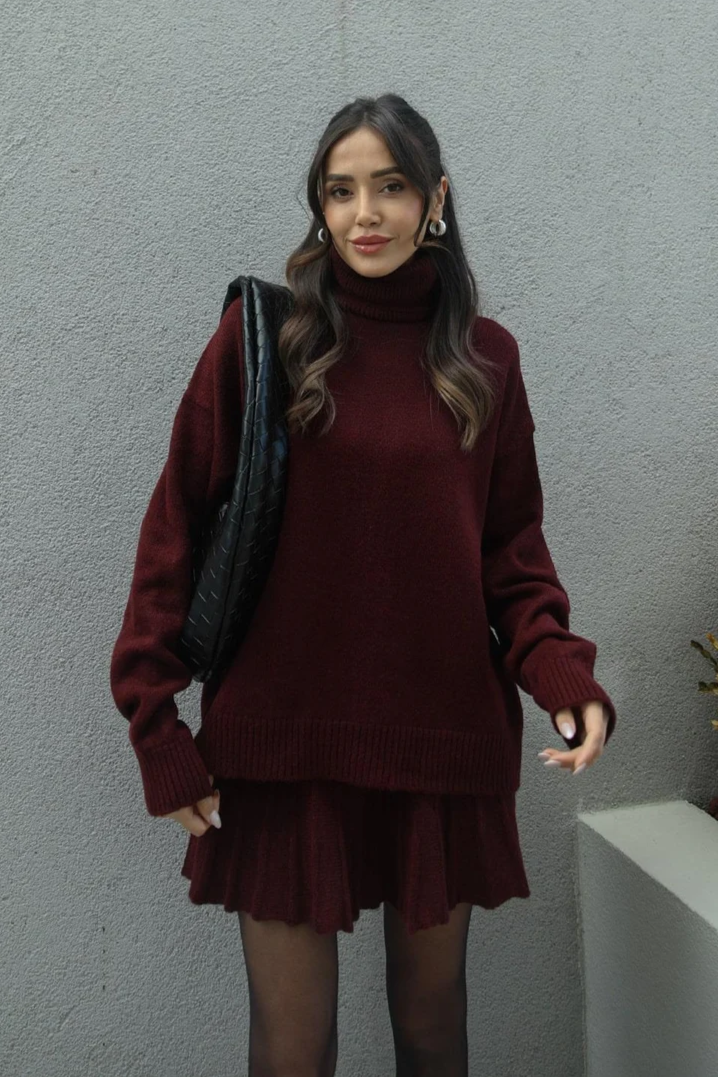 Olivia | Elegancki Zestaw Swetra i Spódnicy