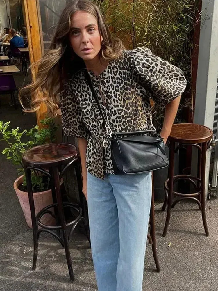 Leopardowa Chic Wiosenna Bluzka
