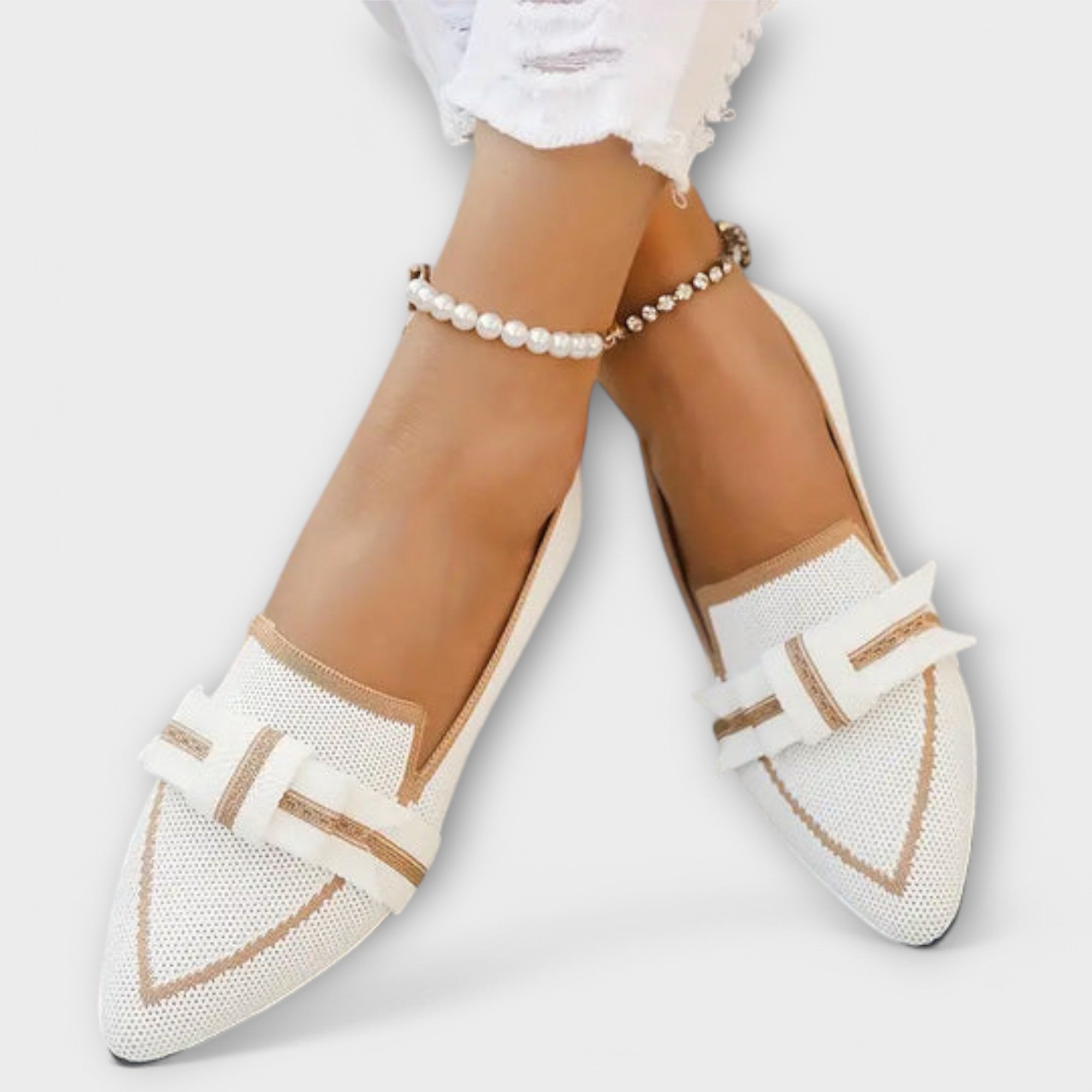 Stylowe Damskie Płaskie Buty z Wiązanym Motywem