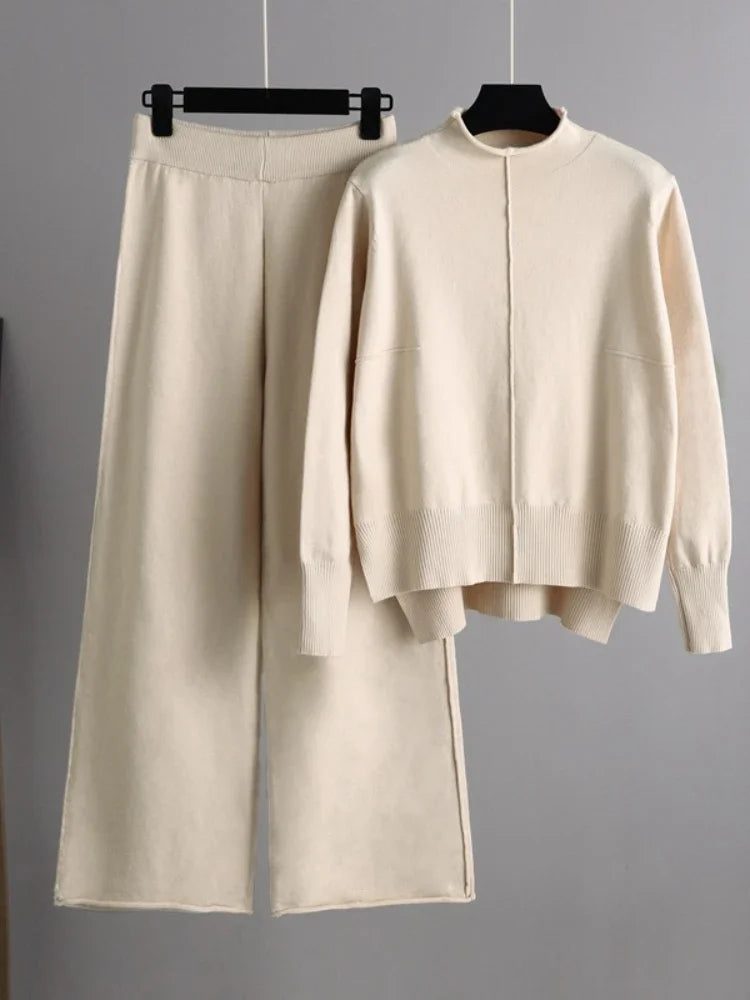 Valentina/ Sweter i spodnie dziane, grube i ciepłe, w oversize