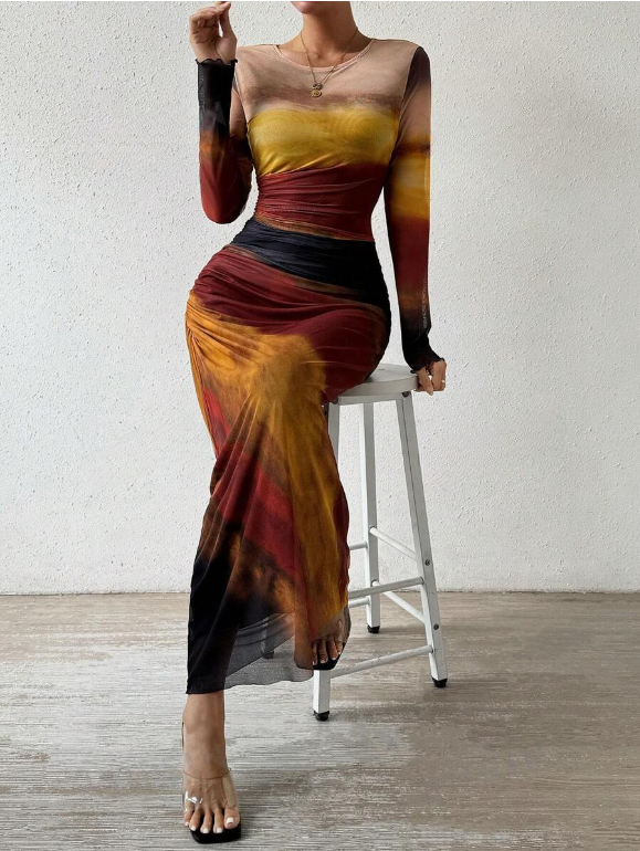 Valentine Paris™ | Elegancka Sukienka Ombre Bodycon Plisowana